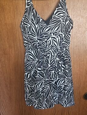 Lands' End Black and White Swimsuit One Piece
